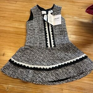 Nicholas and Bears Girls Tweed black and white luxury dress